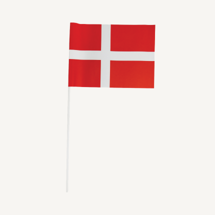 PAPIRSFLAG PÅ PLASTPIND H:50 CM , 20 x 25 CM (10 STK.)