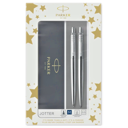 PARKER JOTTER SÆT BP/PENCIL STÅL/STÅL I GAVEÆSKE