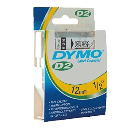 61210DYMO D2 - 6-9000 TAPE - 12mm - KLAR